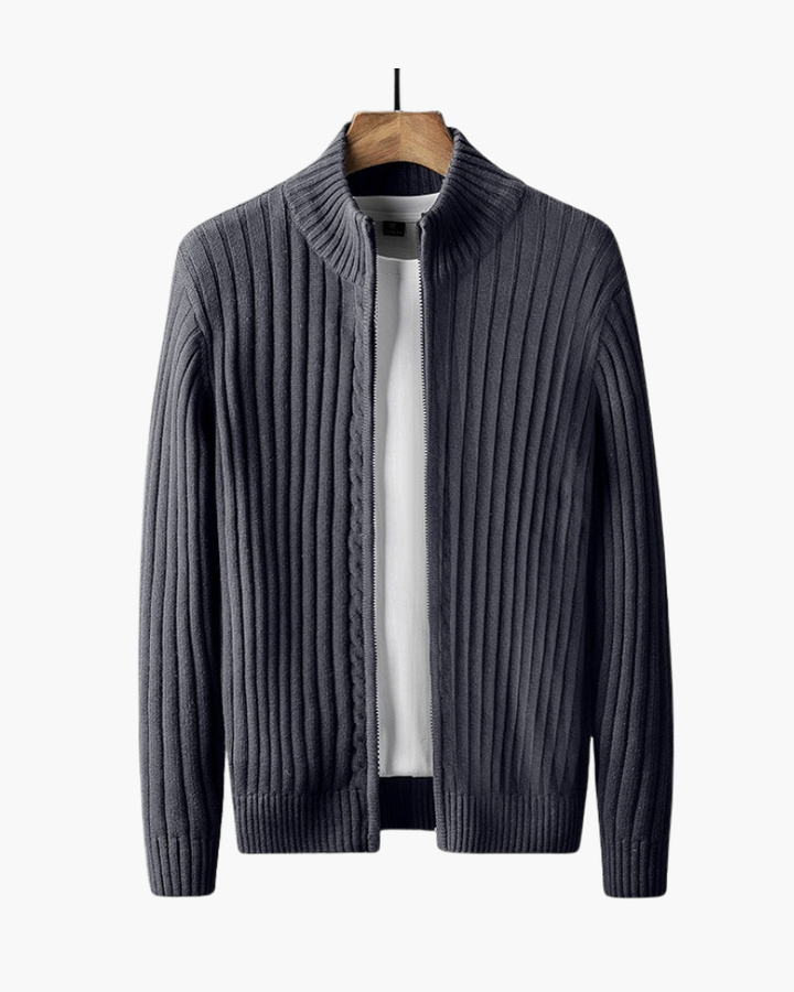 Gilet Uomo con Zip Tessuto Morbido Vestibilità Classica