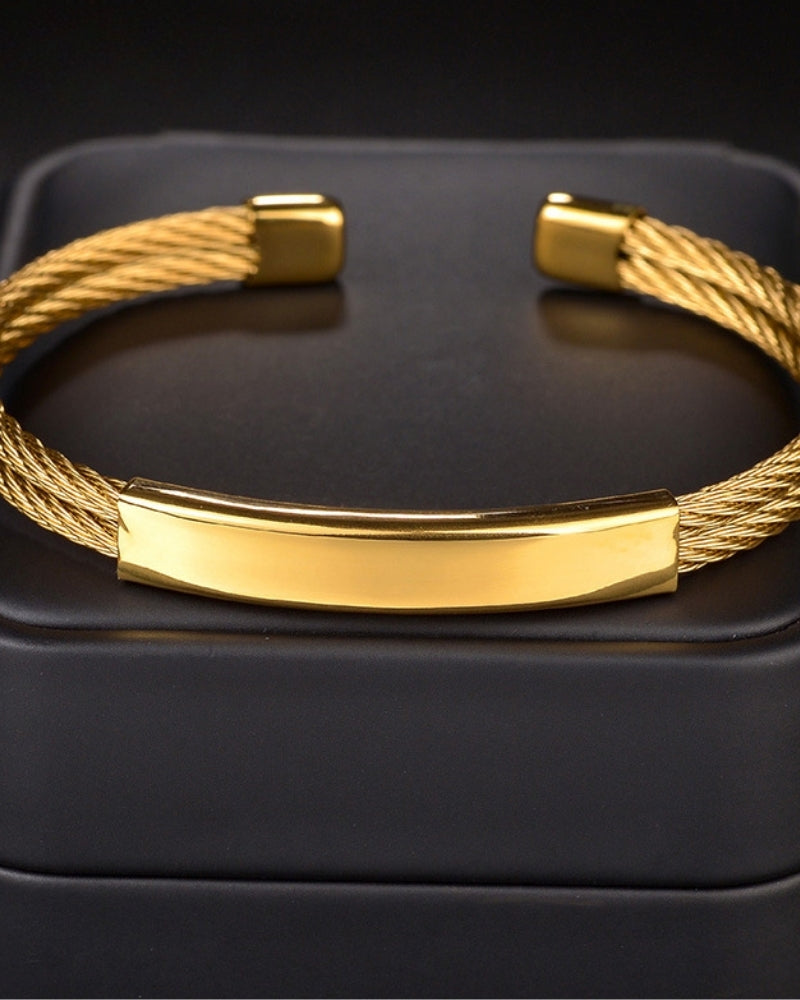 Bracciale Uomo Acciaio Design Aperto Essenziale