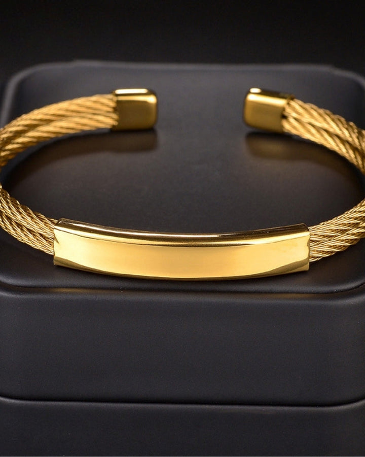 Bracciale Uomo Acciaio Design Aperto Essenziale