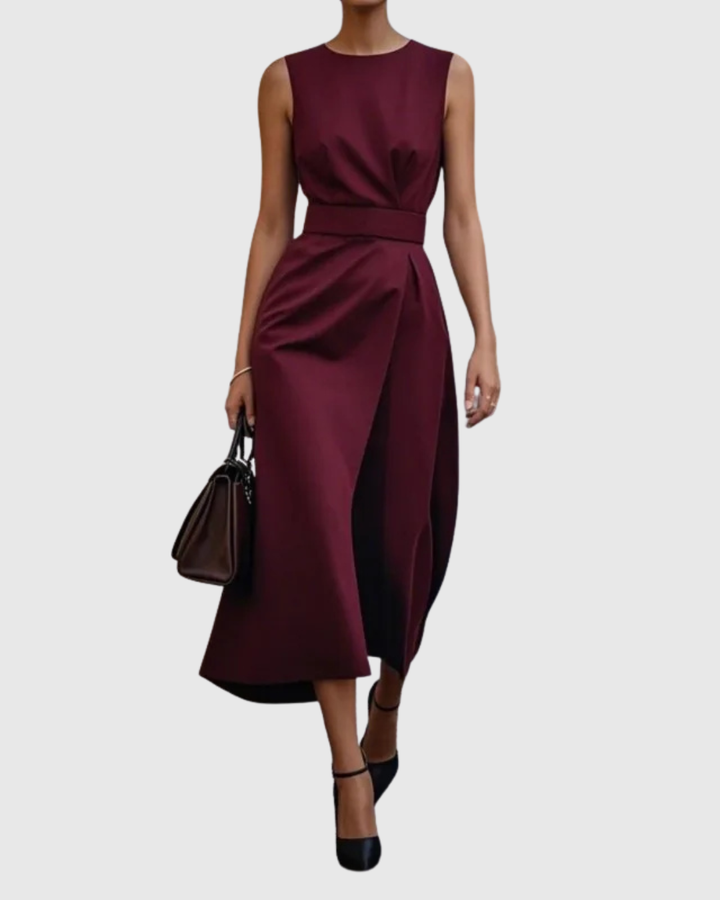 Abito Donna Elegante Collo Rotondo Linea Pulita Vestibilità Classica