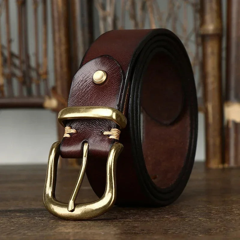 Cintura Uomo in Pelle Artigianale Classica Stile Casual Elegante