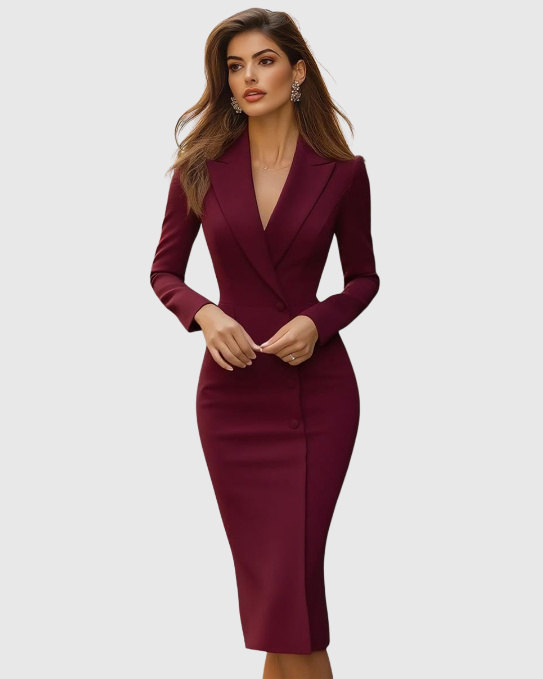 Abito Midi Donna Su Misura Vestibilità Sartoriale Elegante