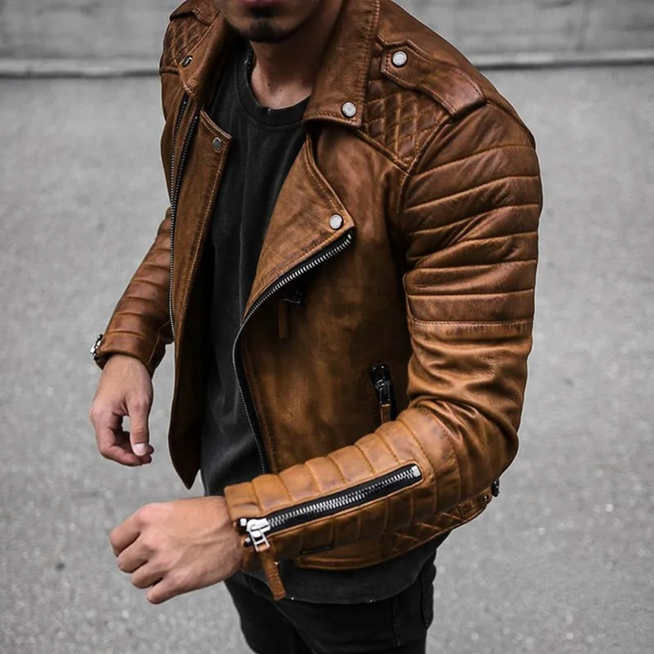 Giacca Moto Uomo Corta Tessuto Tecnico Stile Urbano