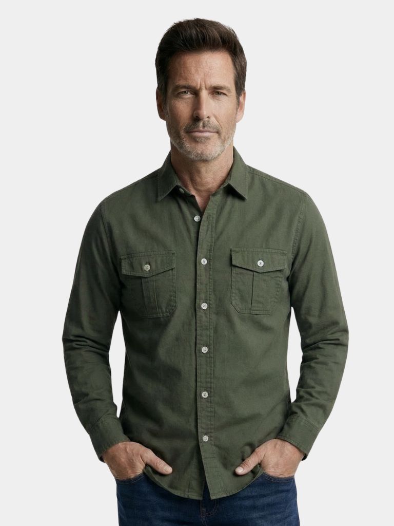Camicia Uomo Vintage Manica Lunga Classica