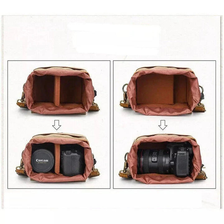 Inserto organizer per borsa fotografica, colore rosa, con scomparti regolabili per fotocamera e obiettivi. Accessorio ideale per fotografi.