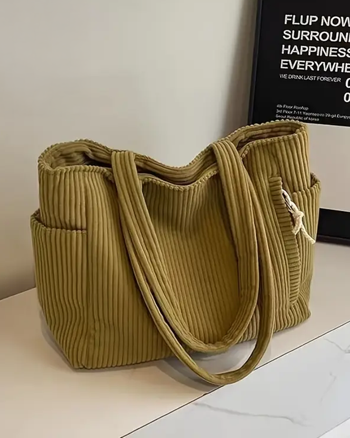Borsa a Spalla Donna a Coste Capiente Elegante