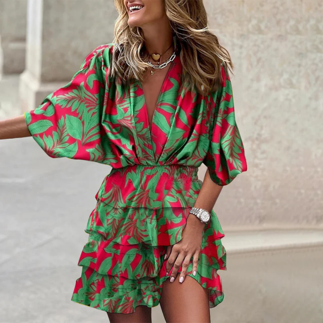 Abito Mini Donna Tessuto Leggero Stile Boho Chic