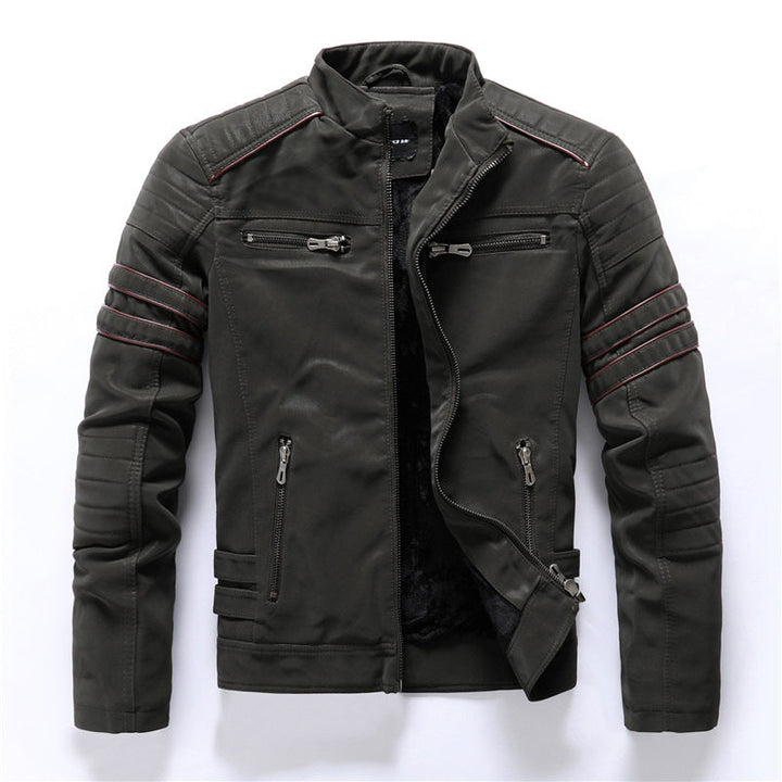 Giacca Moto Uomo Cargo con Zip e Stile Funzionale