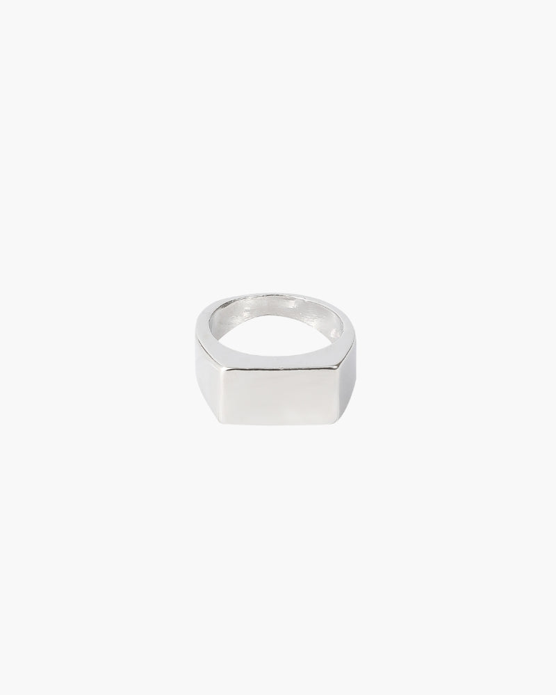 Anello Uomo a Sigillo Geometrico Design Essenziale