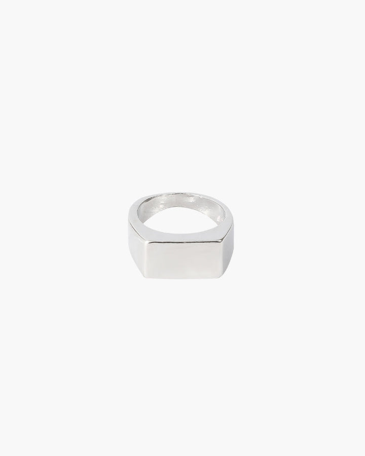 Anello Uomo a Sigillo Geometrico Design Essenziale