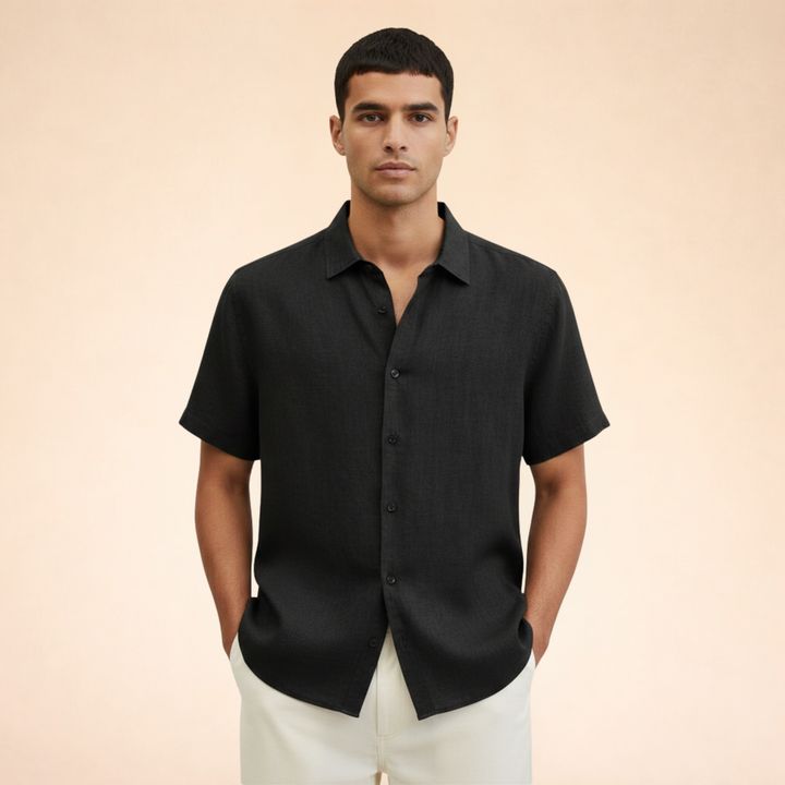 Camicia Uomo Estiva in Lino Vestibilità Moderna