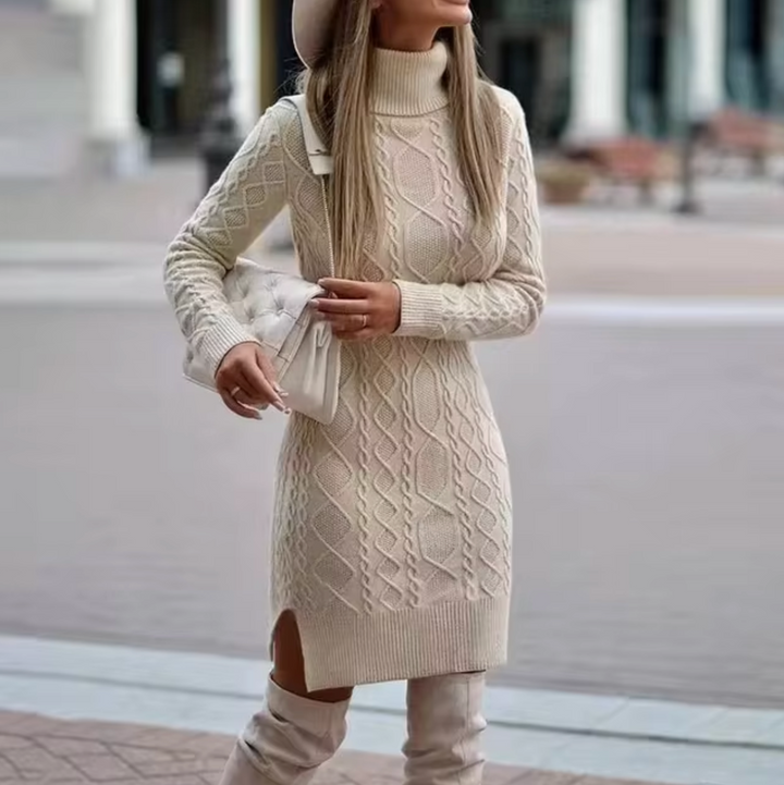 Abito Midi Donna in Maglia Maniche Lunghe