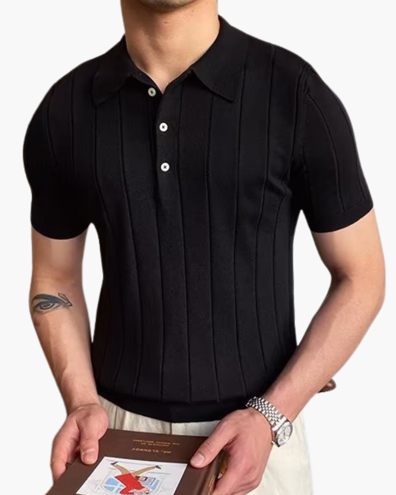 Polo Uomo Cotone a Coste Vestibilità Slim