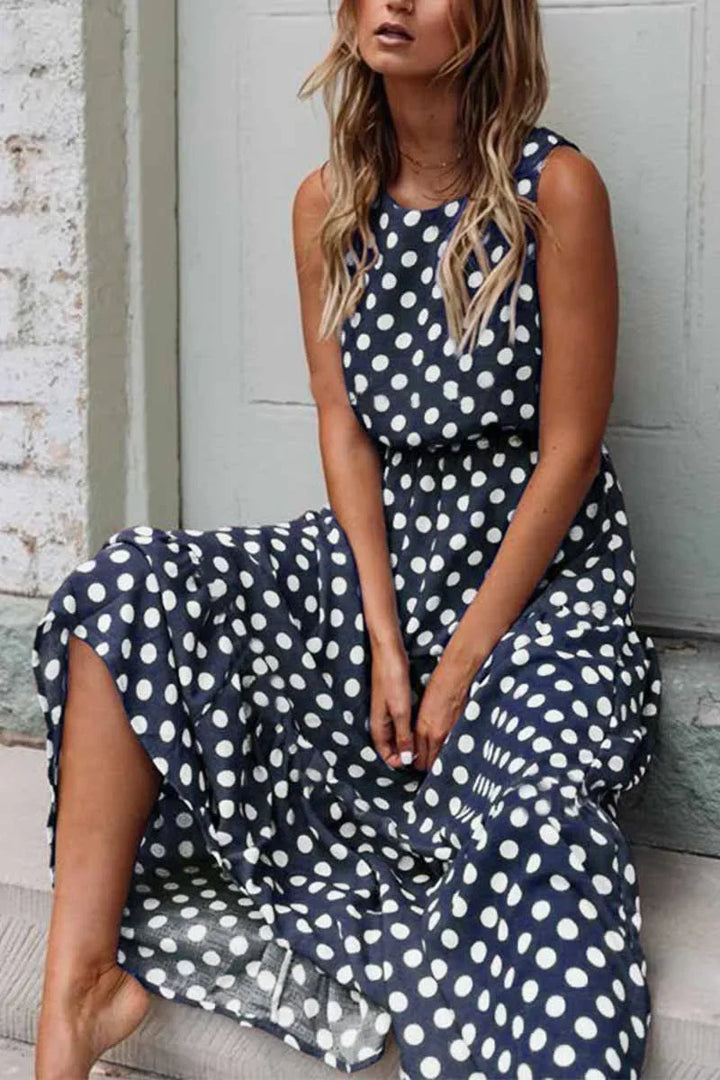 Abito Maxi Donna Stile Vintage Tessuto Leggero Estivo