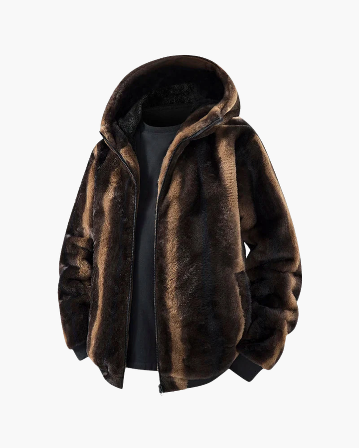 Giacca Donna in Pelliccia Sintetica con Cappuccio Comfort Invernale