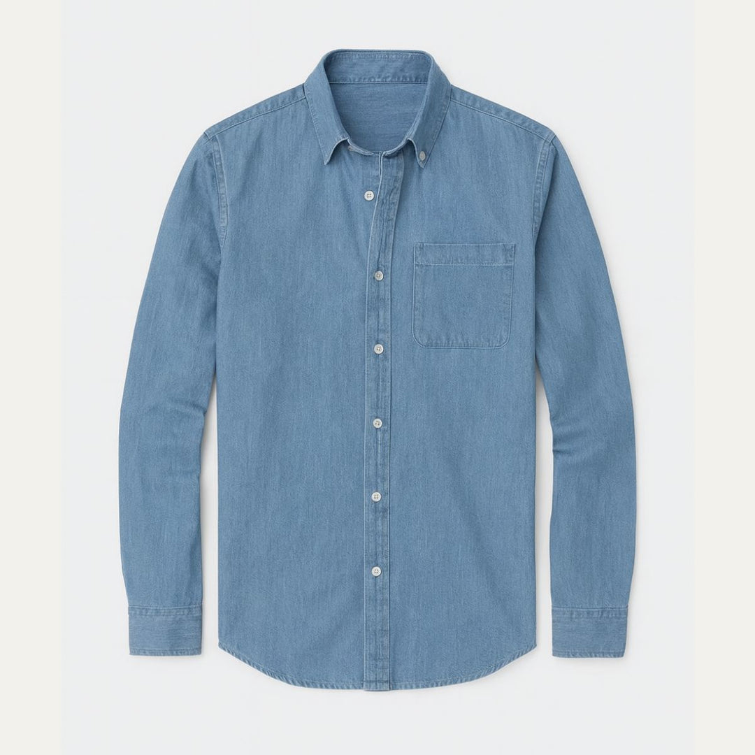 Camicia Uomo in Cotone Jeans Stile Casual