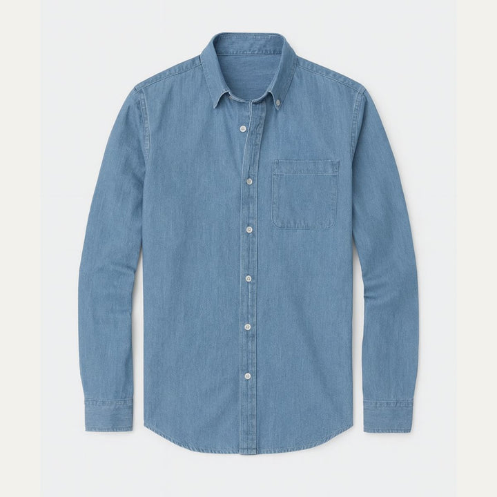 Camicia Uomo in Cotone Jeans Stile Casual