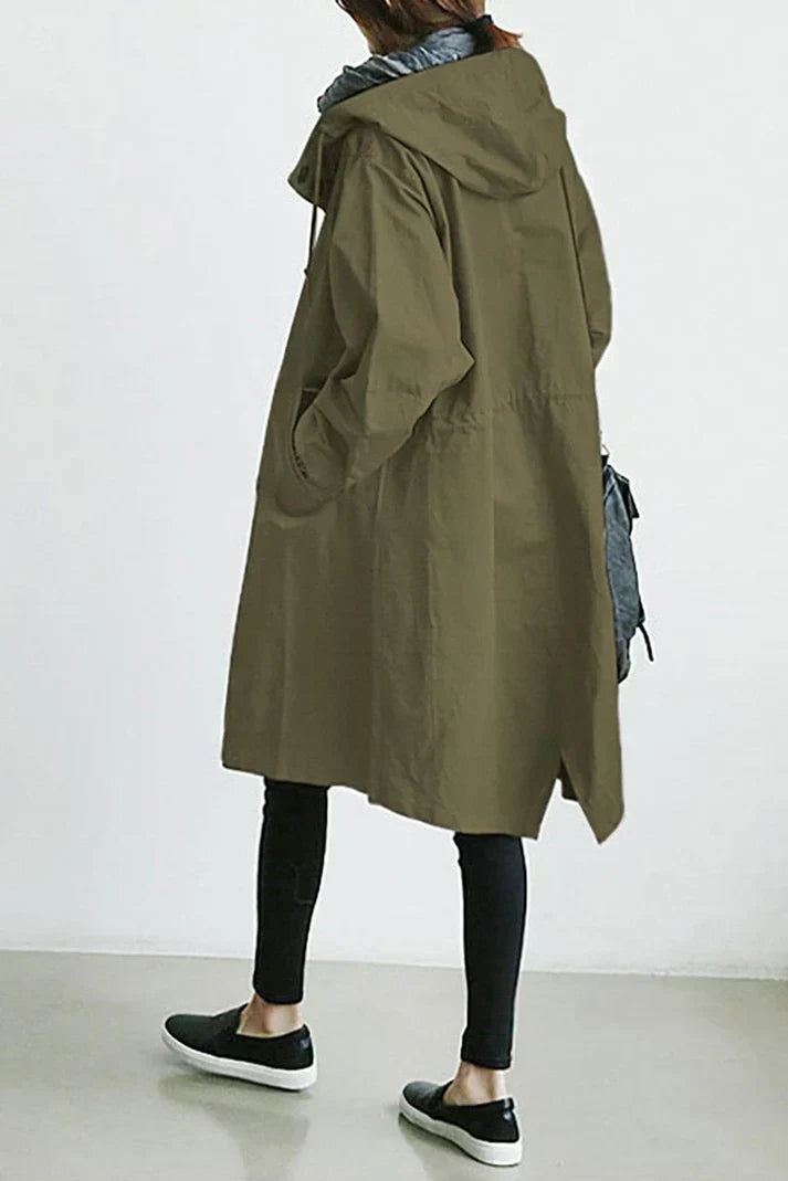 Trench Uomo Impermeabile con Cappuccio Regular Fit