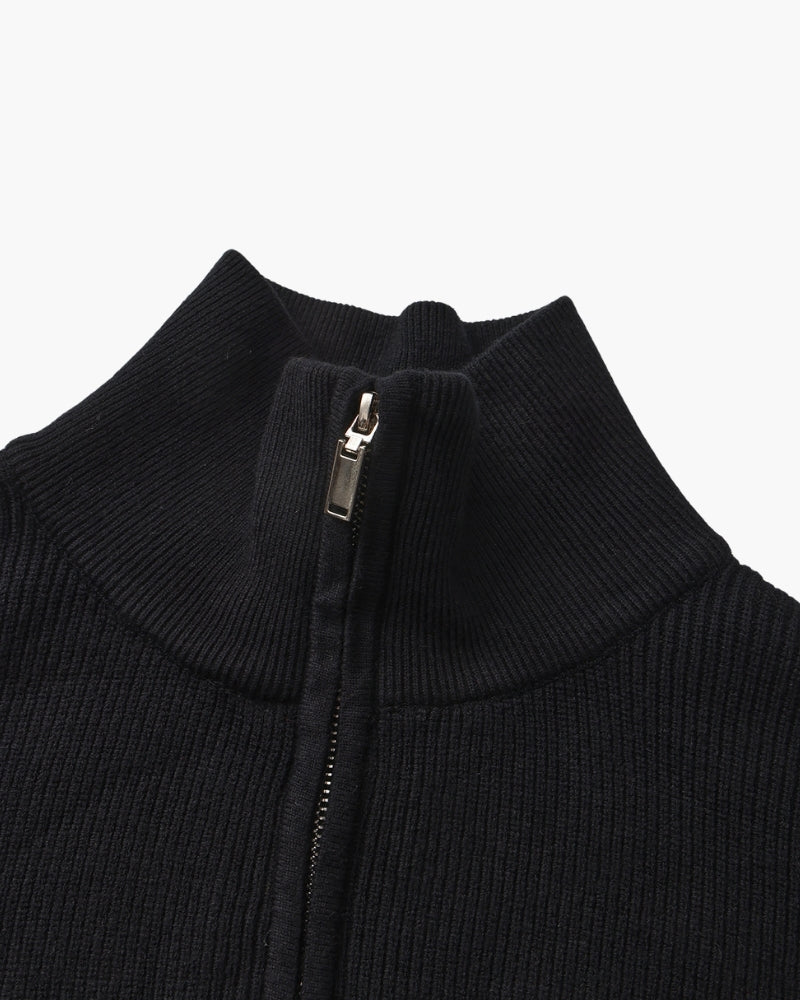 Pullover Uomo Mezzo Zip Maglia Tecnica Strutturata