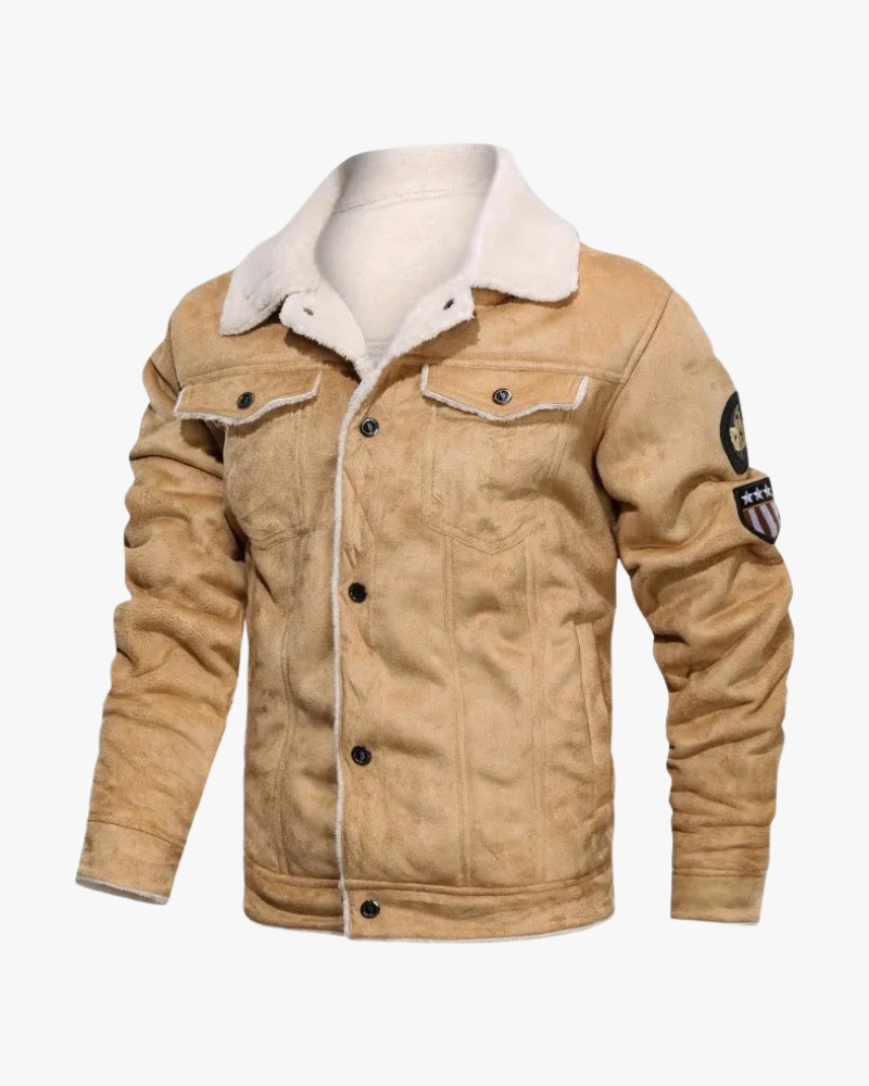 Giacca Uomo in Pelle con Fodera Fleece Morbida