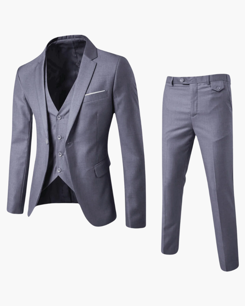 Completo Uomo Due Pezzi Tessuto Elegante Vestibilità Classica