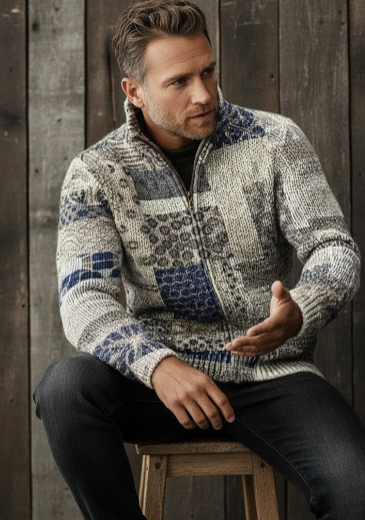 Giacca Uomo Estiva Design Patchwork Leggera