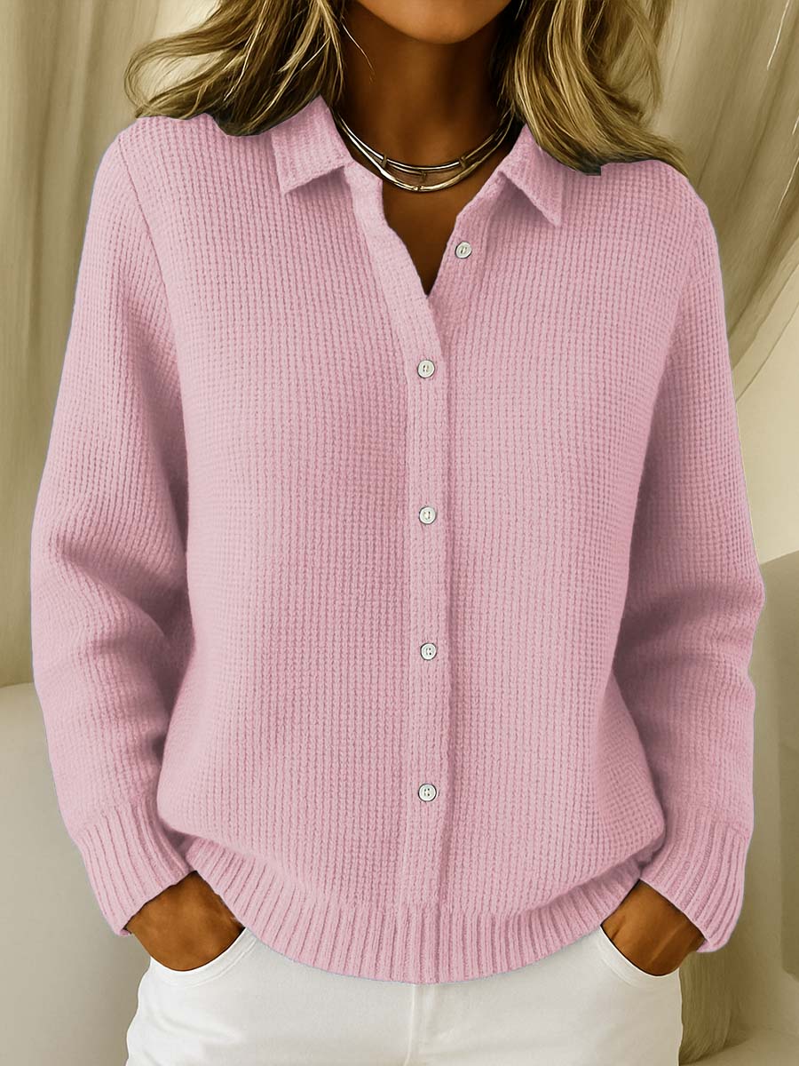 Cardigan Donna in Maglia Morbida Bottoni Maniche Lunghe