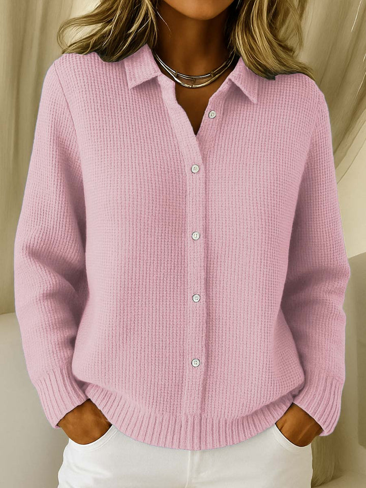 Cardigan Donna in Maglia Morbida Bottoni Maniche Lunghe