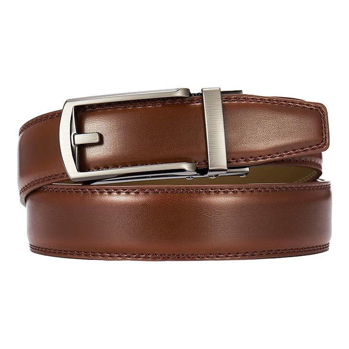 Cintura Uomo in Pelle con Chiusura a Cricchetto Regolabile Casual