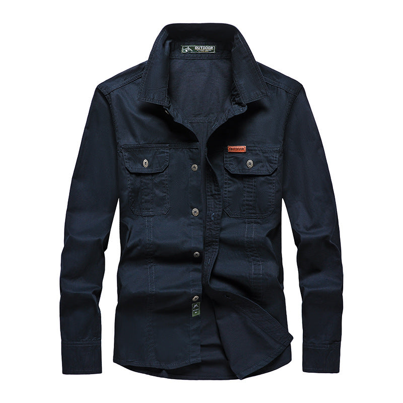 Camicia Cargo Uomo Maniche Lunghe Tessuto Resistente Vestibilità