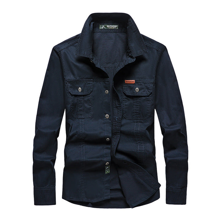 Camicia Cargo Uomo Maniche Lunghe Tessuto Resistente Vestibilità