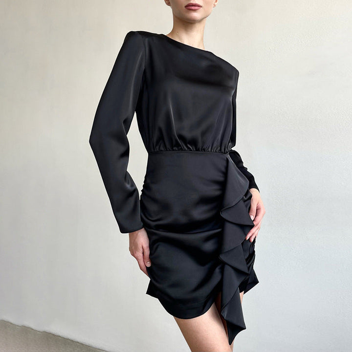 Abito Donna Maniche Lunghe Stile Francese Elegante