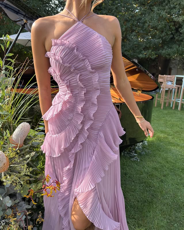 Abito Lungo Donna Vestito da Sera Elegante