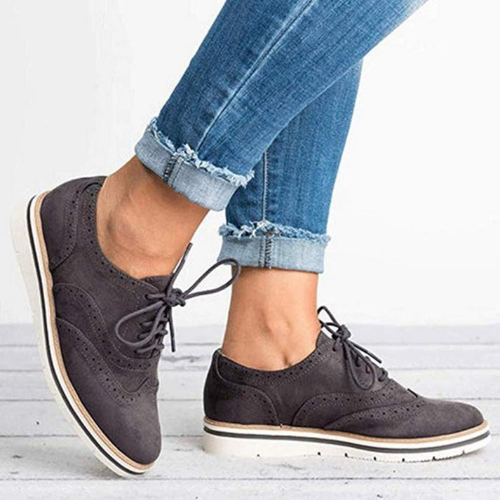 Sneakers Donna con Lacci e Decorazioni Brogue Eleganti Comode