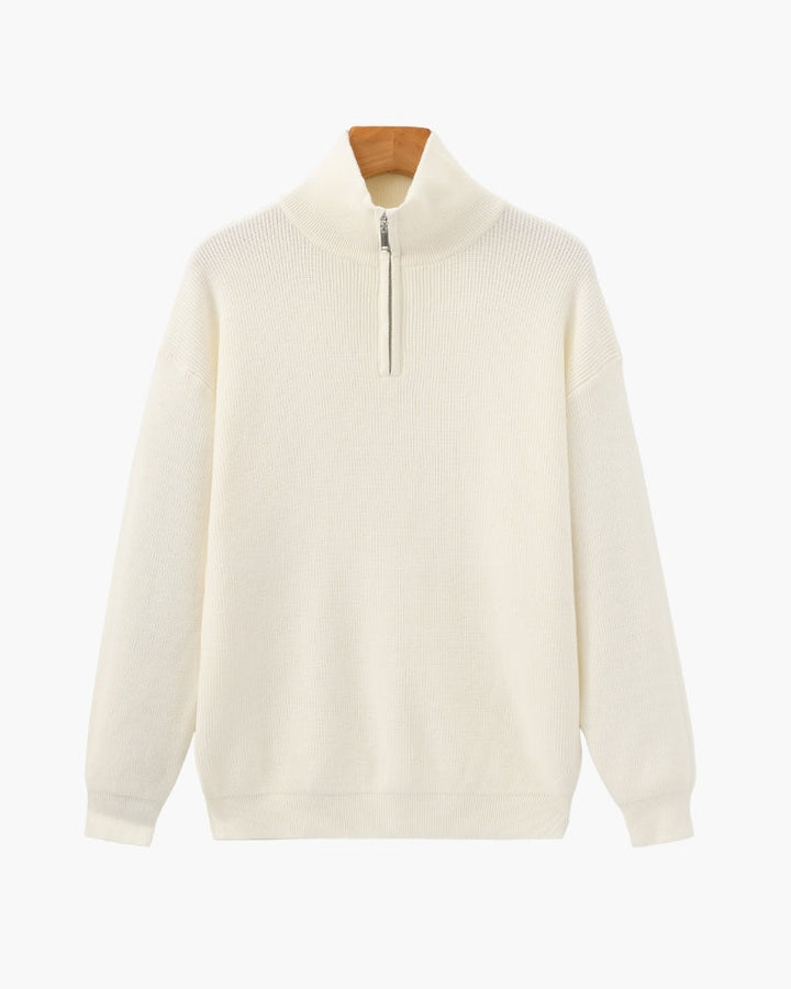 Pullover Uomo Mezzo Zip Maglia Tecnica Strutturata
