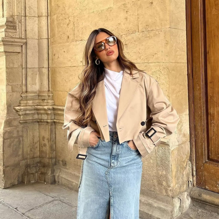 Trench Corto Donna Vestibilità Regolare