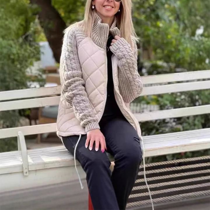 Giacca Trapuntata Donna Imbottita Collo Alto con Cerniera