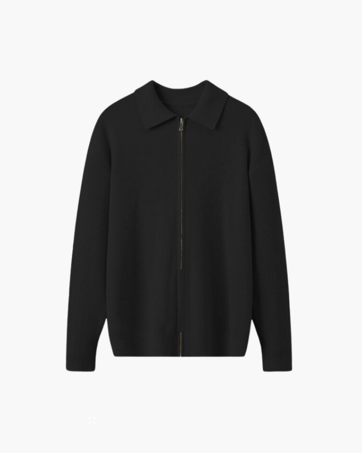 Gilet Uomo in Lana con Zip Vestibilità Classica