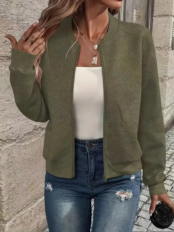 Bomber Donna Leggero in Tessuto con Cerniera Comodo - Vesarelli