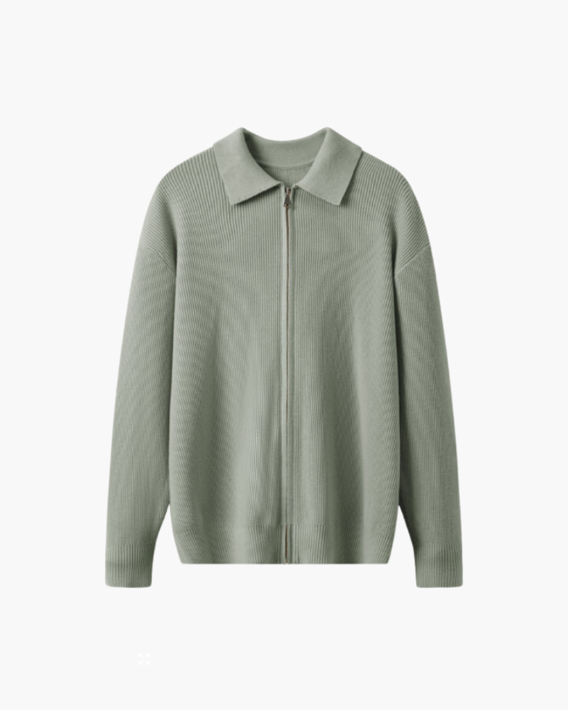 Gilet Uomo in Lana con Zip Vestibilità Classica