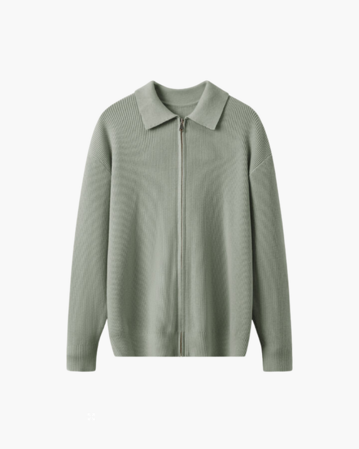 Gilet Uomo in Lana con Zip Vestibilità Classica