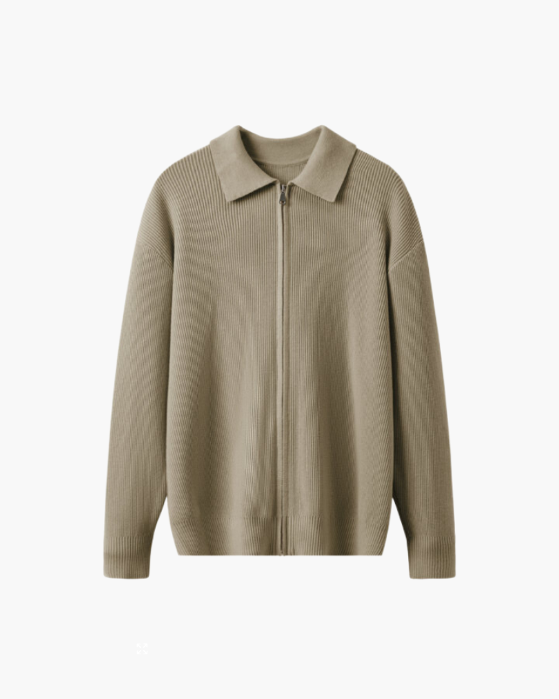 Gilet Uomo in Lana con Zip Vestibilità Classica