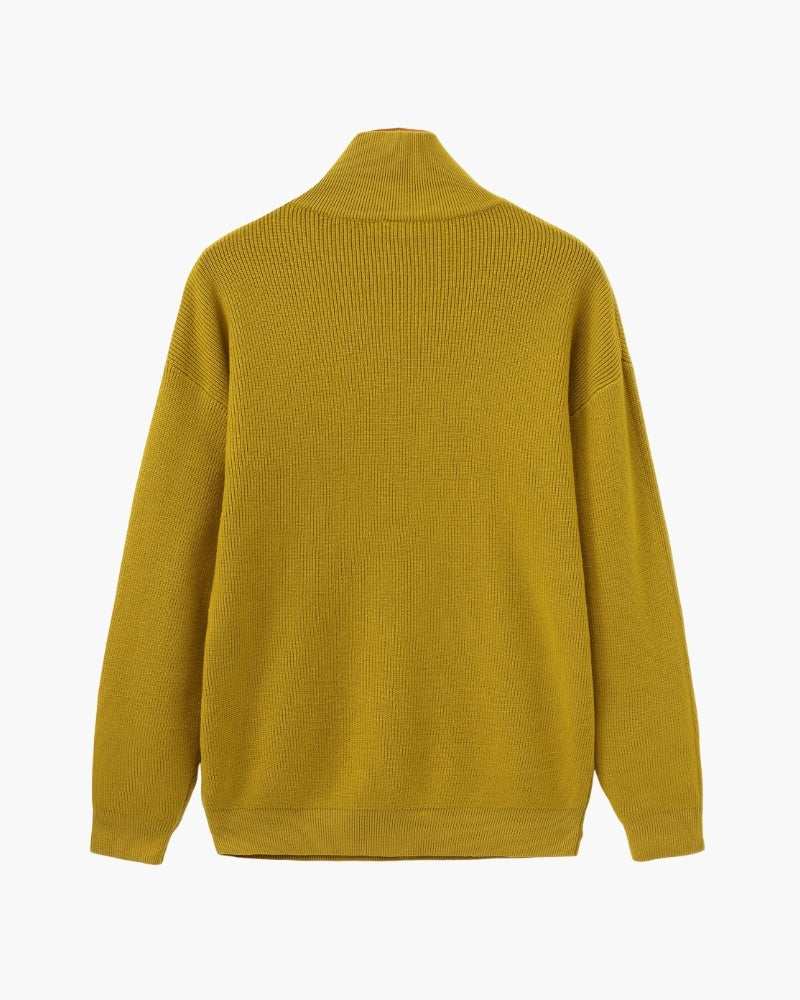 Pullover Uomo Mezzo Zip Maglia Tecnica Strutturata