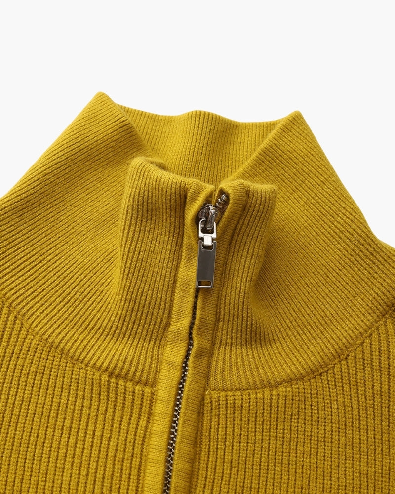Pullover Uomo Mezzo Zip Maglia Tecnica Strutturata