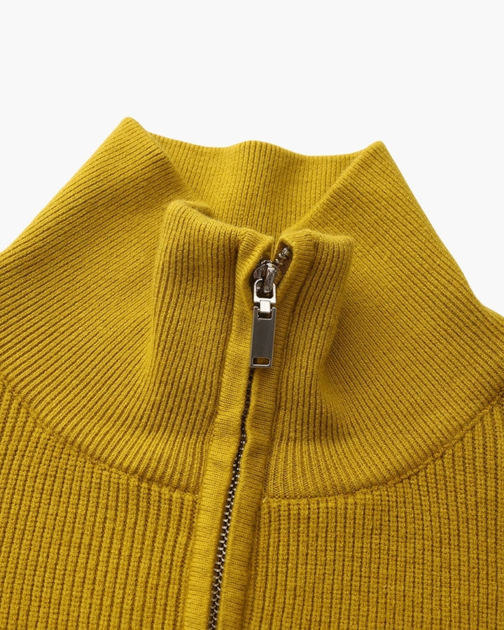 Pullover Uomo Mezzo Zip Maglia Tecnica Strutturata