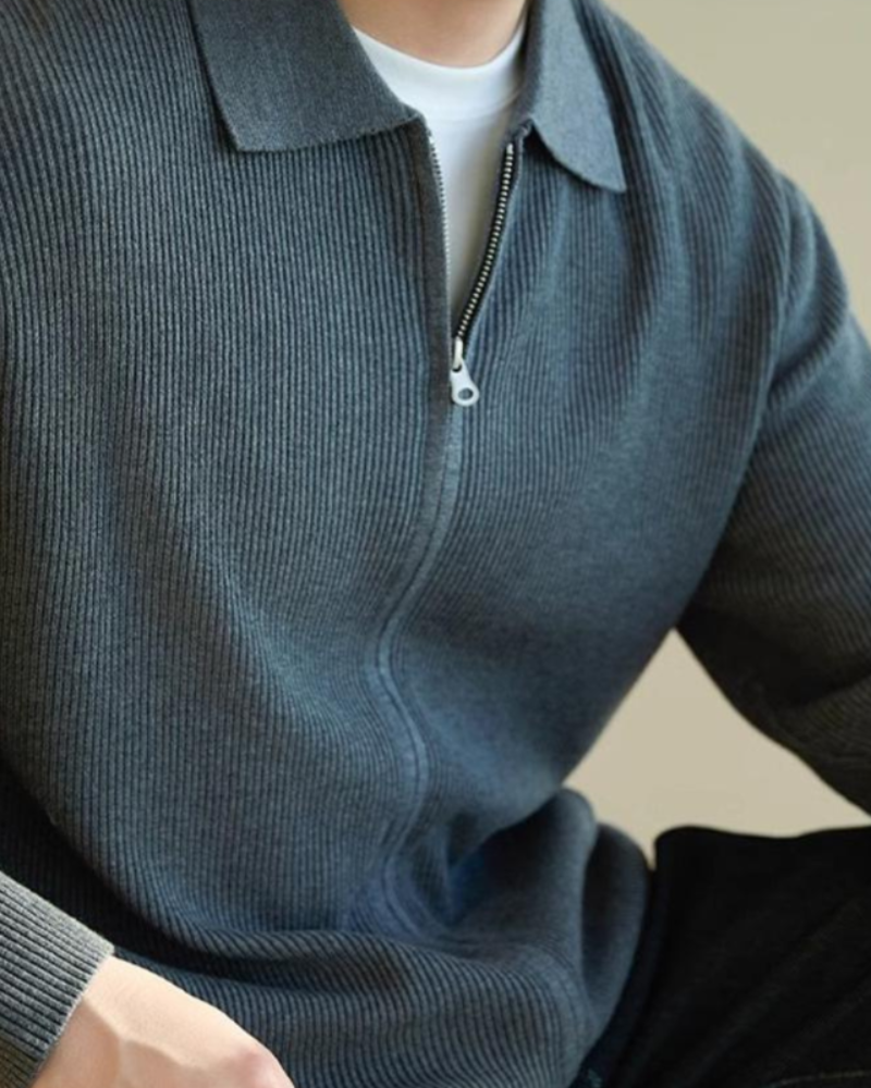 Gilet Uomo in Lana con Zip Vestibilità Classica