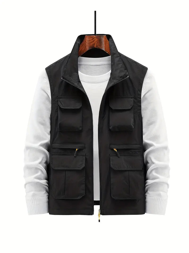 Gilet Uomo con Zip e Tasche Multiple Regular Fit - Vesarelli