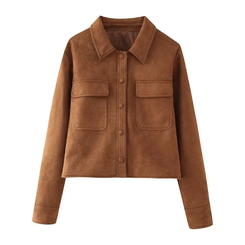 Giacca Donna in Pelle Scamosciata Capospalla Moda