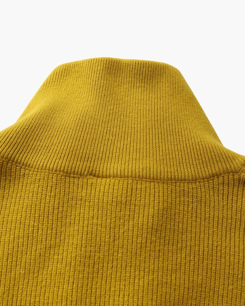 Pullover Uomo Mezzo Zip Maglia Tecnica Strutturata