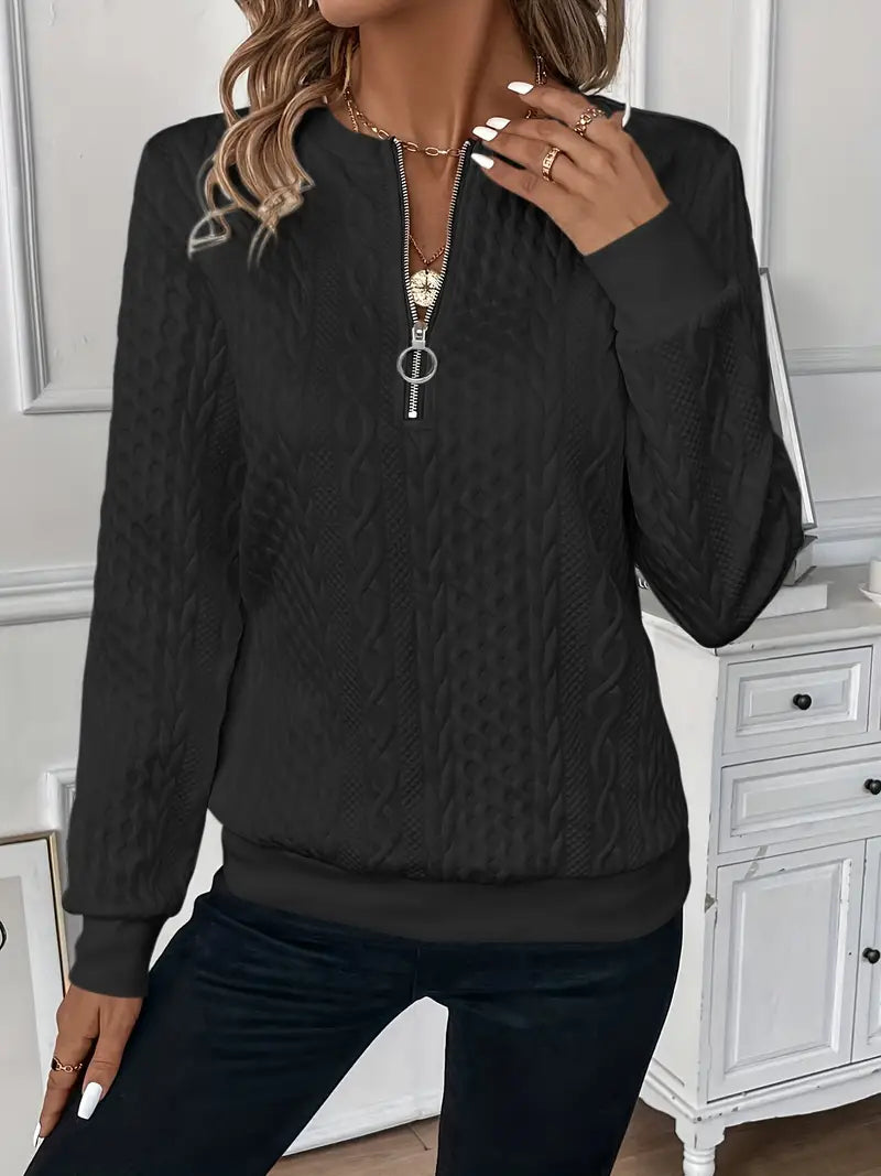 Maglione Donna Lavorato a Maglia con Cerniera Frontale